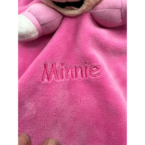Minnie Mouse Lovey Security Blanket Plush Stuffed Animal Pink Satin Baby Infant - Picture 5 of 7